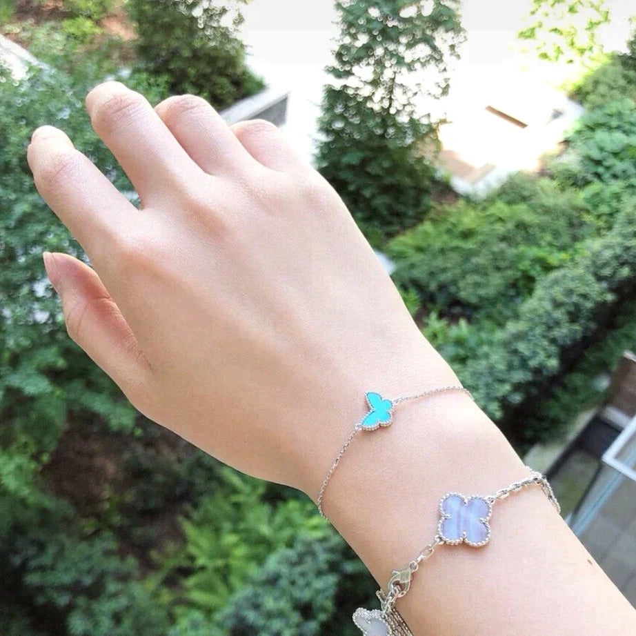 [Am jewelry]BUTTERFLY TURQUOISE BUTTERFLY BRACELET SILVER
