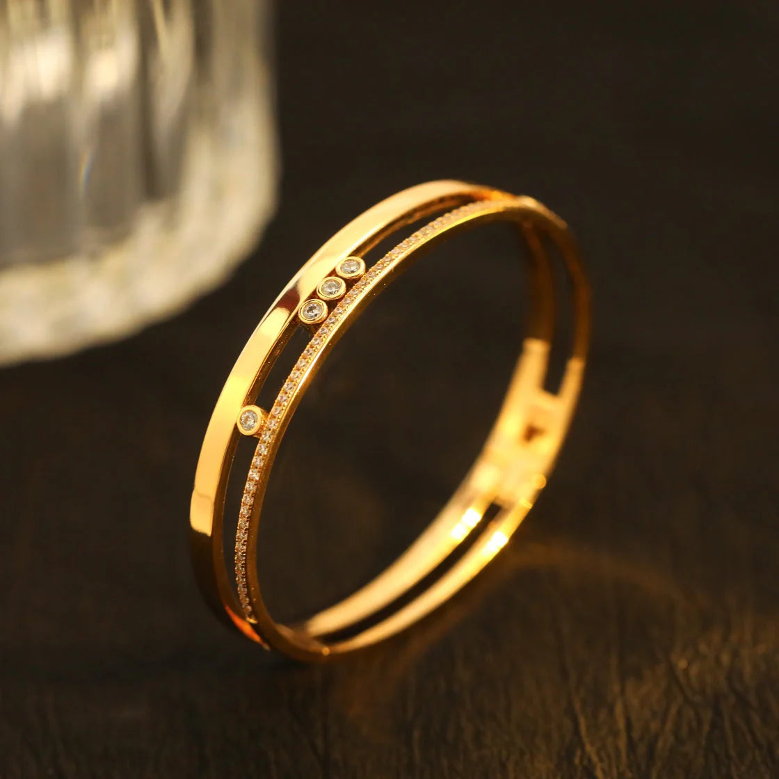 [Am Jewelry]Move Romane Diamond Bangle Bracelet