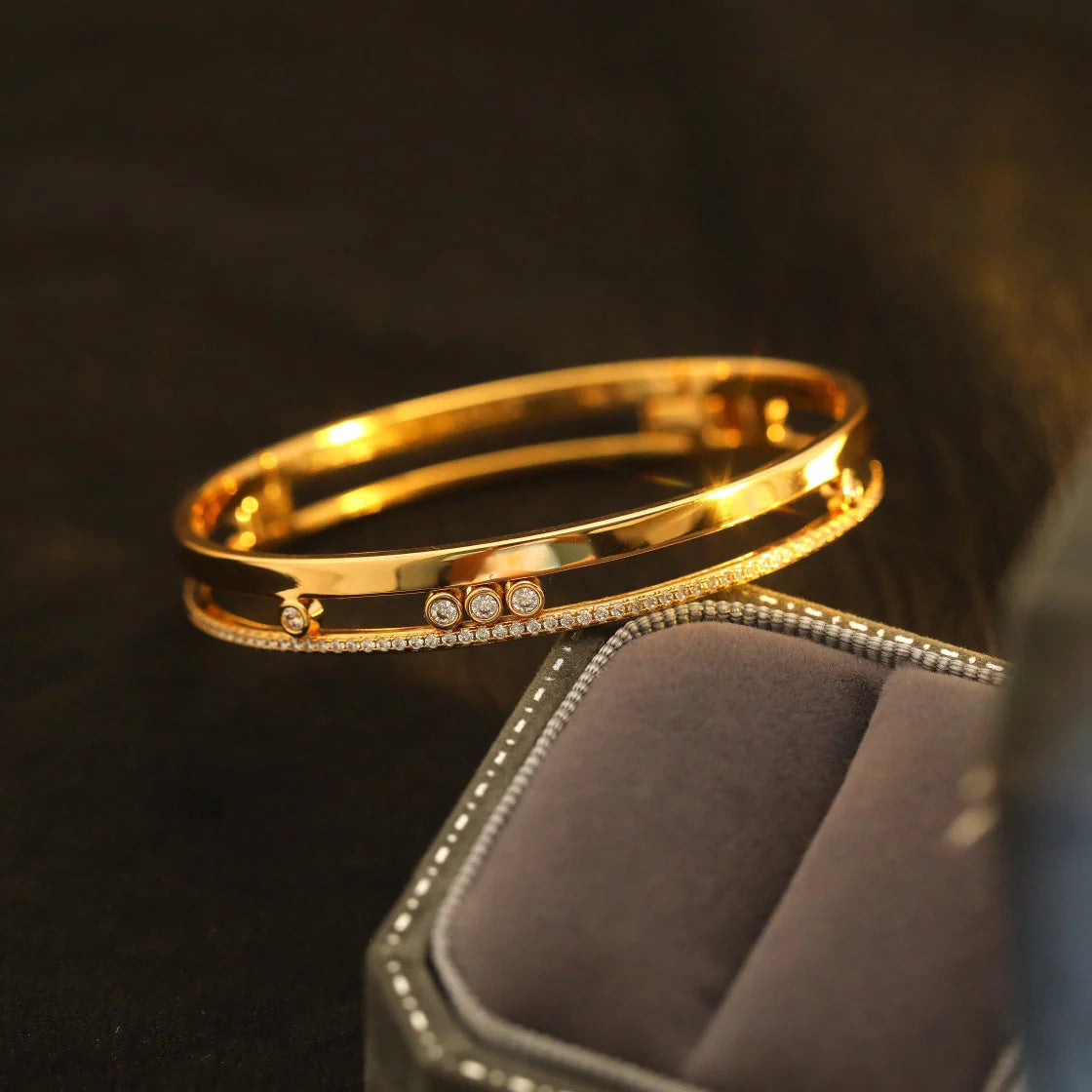 [Am Jewelry]Move Romane Diamond Bangle Bracelet