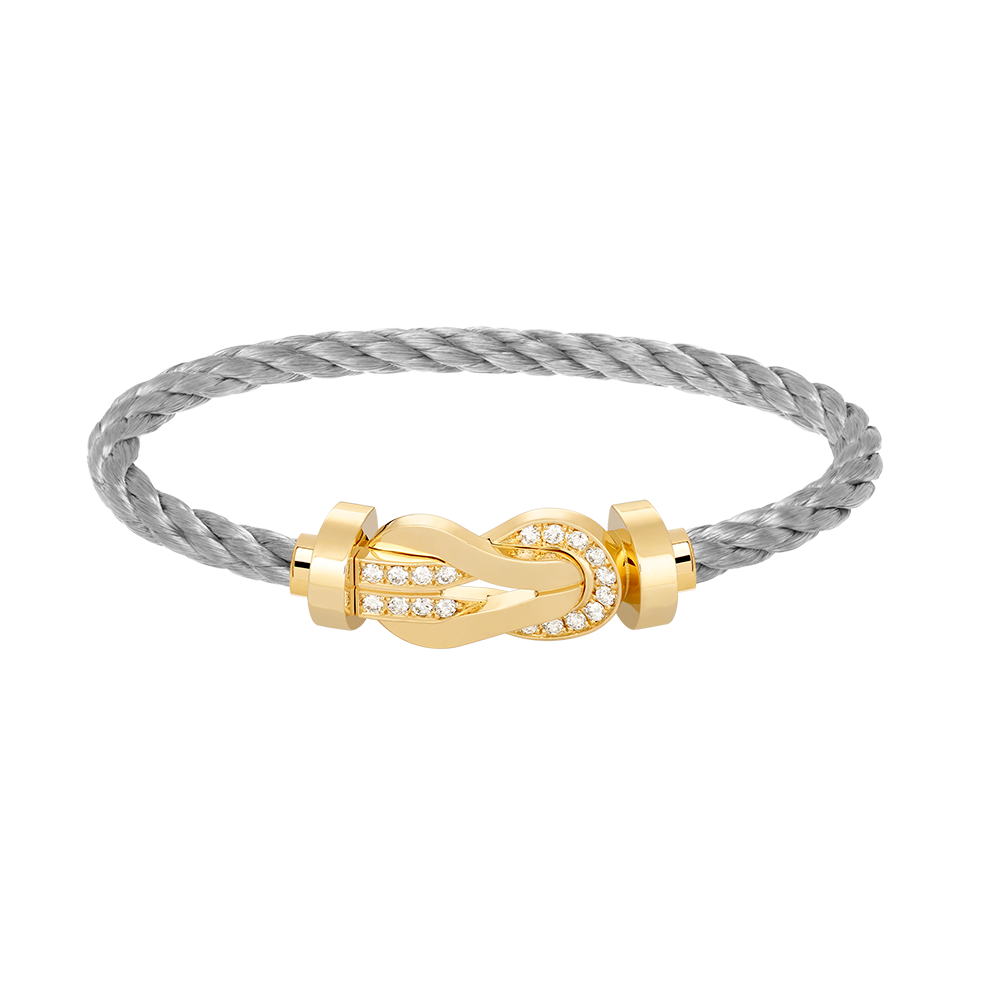 [Am jewelry]CHANCE LARGE 8 FIGURE BUCKLE HALF DIAMOND BRACELET GOLD