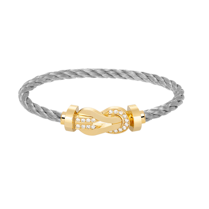 [Am jewelry]CHANCE LARGE 8 FIGURE BUCKLE HALF DIAMOND BRACELET GOLD