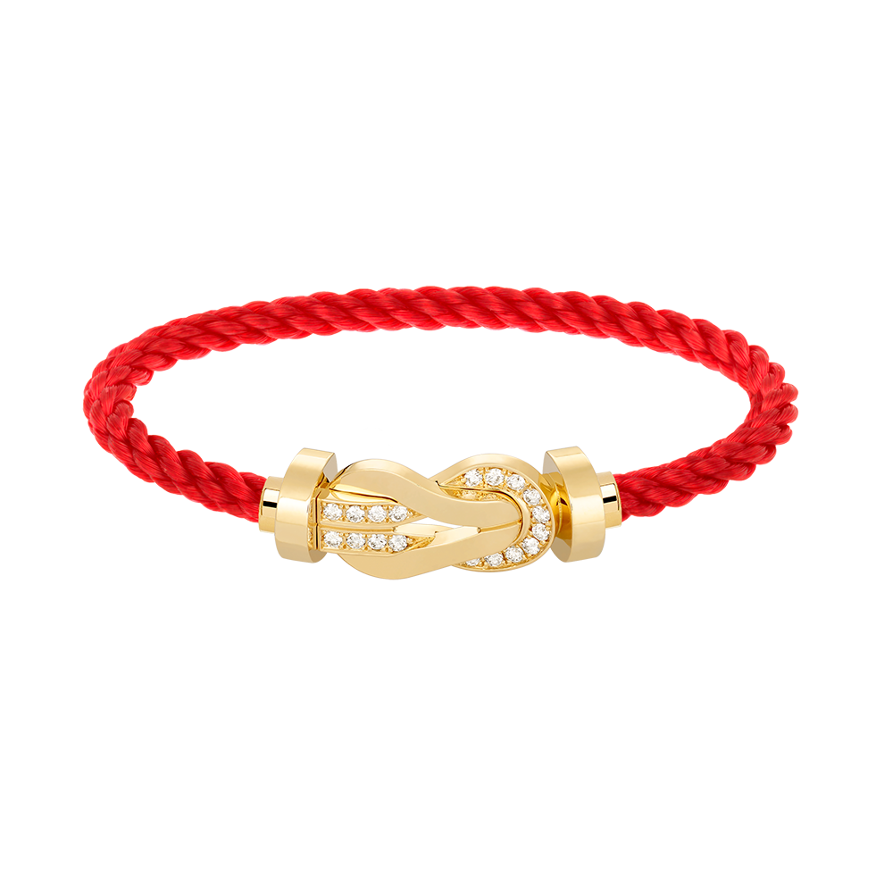 [Am jewelry]CHANCE LARGE 8 FIGURE BUCKLE HALF DIAMOND BRACELET GOLD