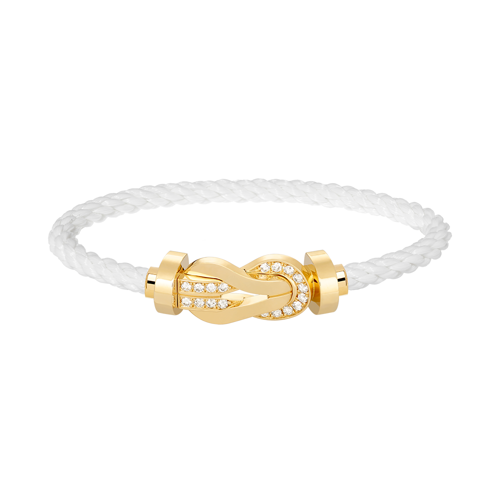 [Am jewelry]CHANCE LARGE 8 FIGURE BUCKLE HALF DIAMOND BRACELET GOLD