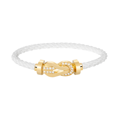 [Am jewelry]CHANCE LARGE 8 FIGURE BUCKLE HALF DIAMOND BRACELET GOLD