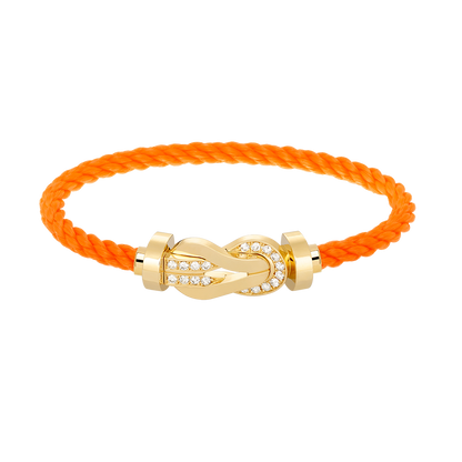 [Am jewelry]CHANCE LARGE 8 FIGURE BUCKLE HALF DIAMOND BRACELET GOLD