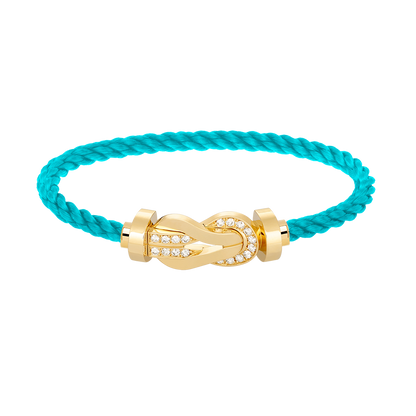 [Am jewelry]CHANCE LARGE 8 FIGURE BUCKLE HALF DIAMOND BRACELET GOLD