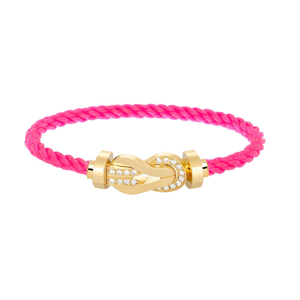 [Am jewelry]CHANCE LARGE 8 FIGURE BUCKLE HALF DIAMOND BRACELET GOLD