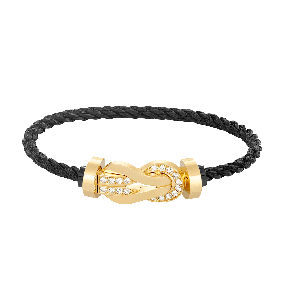 [Am jewelry]CHANCE LARGE 8 FIGURE BUCKLE HALF DIAMOND BRACELET GOLD