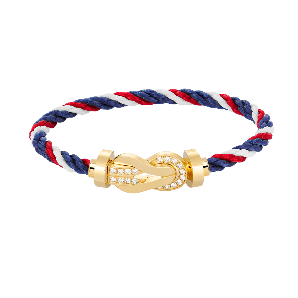 [Am jewelry]CHANCE LARGE 8 FIGURE BUCKLE HALF DIAMOND BRACELET GOLD