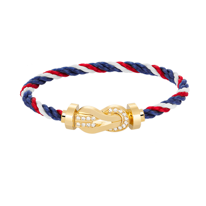 [Am jewelry]CHANCE LARGE 8 FIGURE BUCKLE HALF DIAMOND BRACELET GOLD