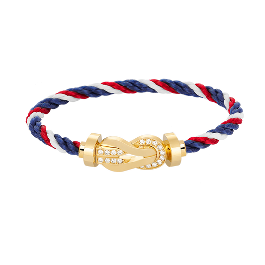 [Am jewelry]CHANCE LARGE 8 FIGURE BUCKLE HALF DIAMOND BRACELET GOLD