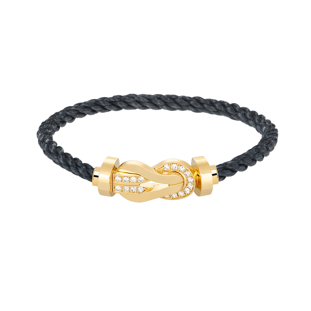 [Am jewelry]CHANCE LARGE 8 FIGURE BUCKLE HALF DIAMOND BRACELET GOLD