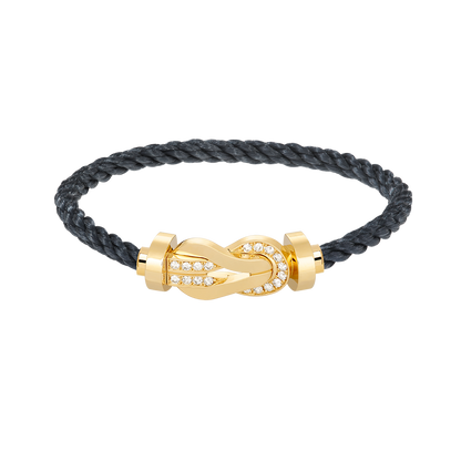 [Am jewelry]CHANCE LARGE 8 FIGURE BUCKLE HALF DIAMOND BRACELET GOLD