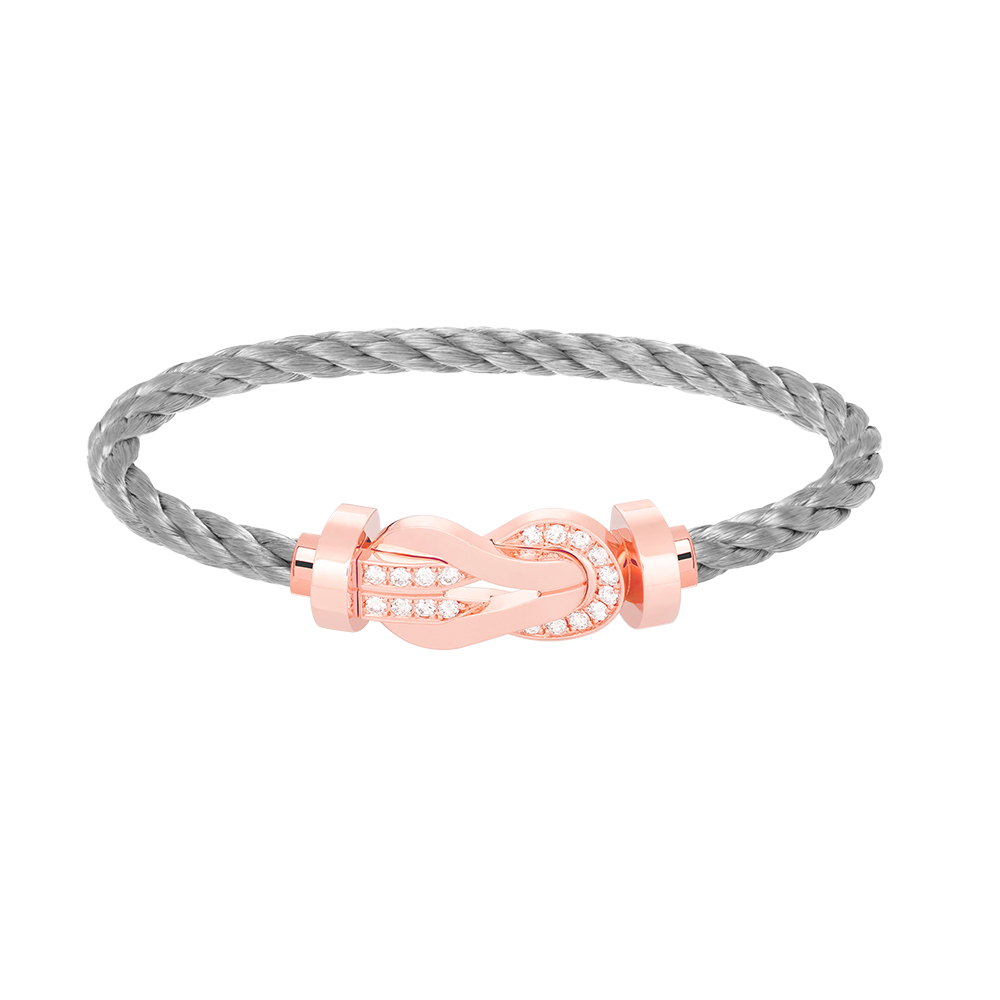 [Am jewelry]CHANCE LARGE 8 FIGURE BUCKLE HALF DIAMOND BRACELET ROSE GOLD