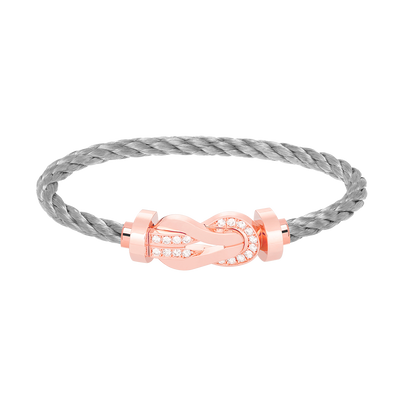 [Am jewelry]CHANCE LARGE 8 FIGURE BUCKLE HALF DIAMOND BRACELET ROSE GOLD
