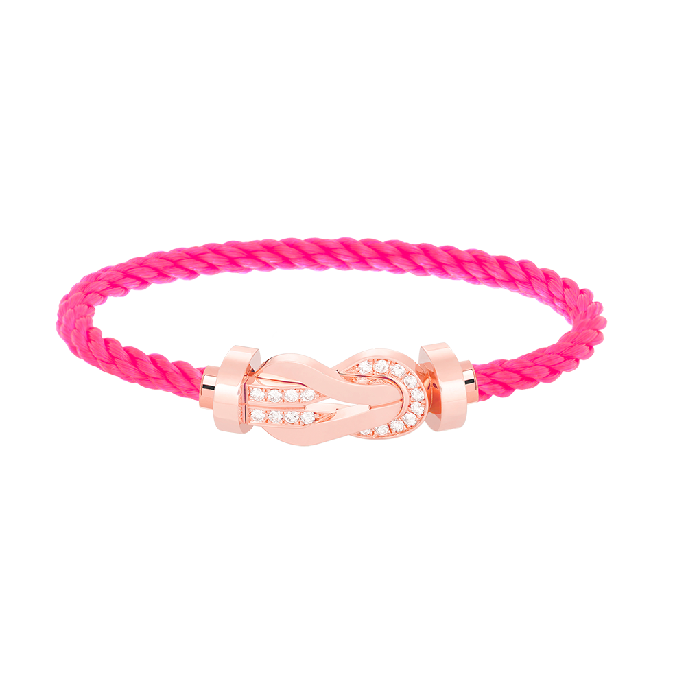 [Am jewelry]CHANCE LARGE 8 FIGURE BUCKLE HALF DIAMOND BRACELET ROSE GOLD