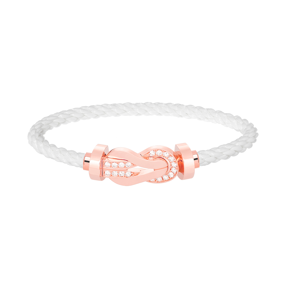 [Am jewelry]CHANCE LARGE 8 FIGURE BUCKLE HALF DIAMOND BRACELET ROSE GOLD
