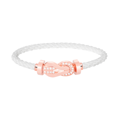 [Am jewelry]CHANCE LARGE 8 FIGURE BUCKLE HALF DIAMOND BRACELET ROSE GOLD