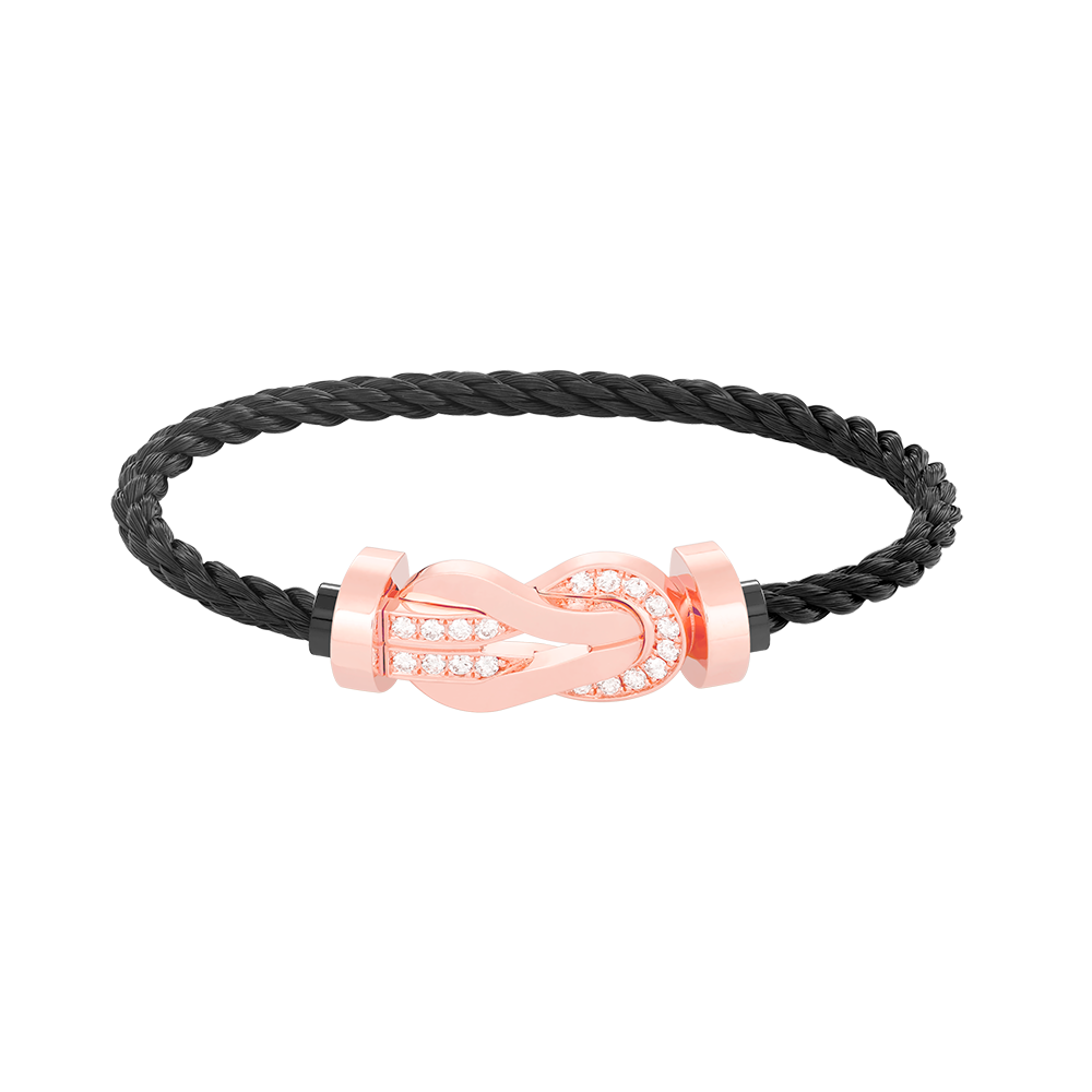 [Am jewelry]CHANCE LARGE 8 FIGURE BUCKLE HALF DIAMOND BRACELET ROSE GOLD