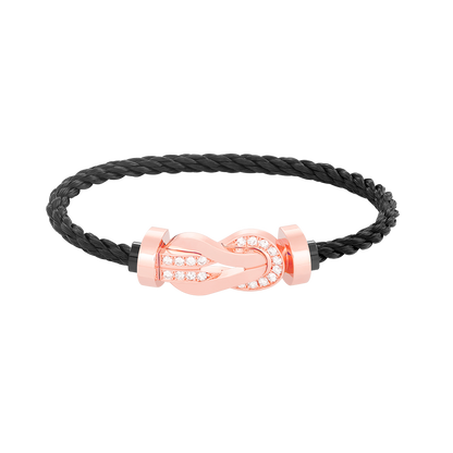 [Am jewelry]CHANCE LARGE 8 FIGURE BUCKLE HALF DIAMOND BRACELET ROSE GOLD