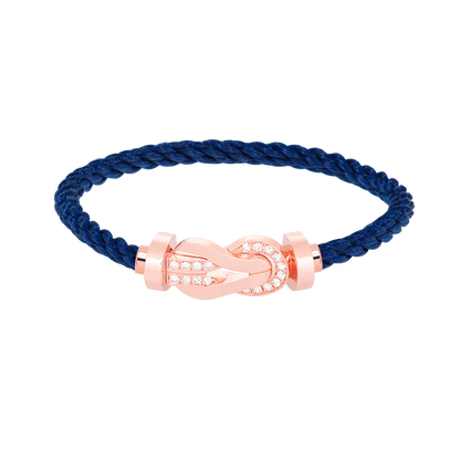 [Am jewelry]CHANCE LARGE 8 FIGURE BUCKLE HALF DIAMOND BRACELET ROSE GOLD