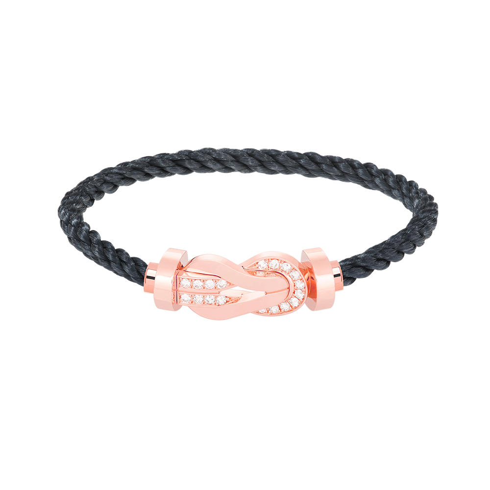[Am jewelry]CHANCE LARGE 8 FIGURE BUCKLE HALF DIAMOND BRACELET ROSE GOLD