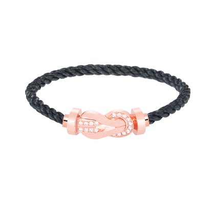 [Am jewelry]CHANCE LARGE 8 FIGURE BUCKLE HALF DIAMOND BRACELET ROSE GOLD