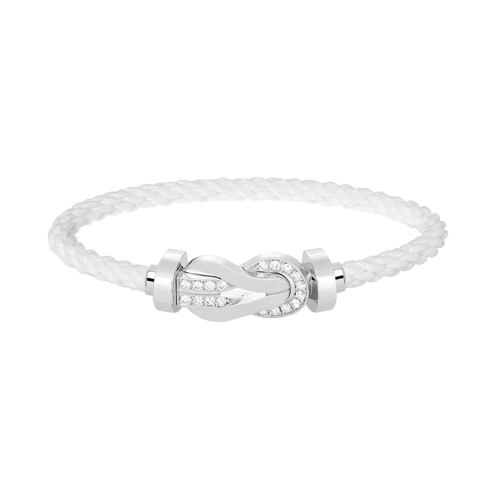[Am jewelry]CHANCE LARGE 8 FIGURE BUCKLE HALF DIAMOND BRACELET SILVER