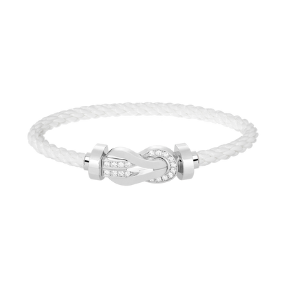 [Am jewelry]CHANCE LARGE 8 FIGURE BUCKLE HALF DIAMOND BRACELET SILVER