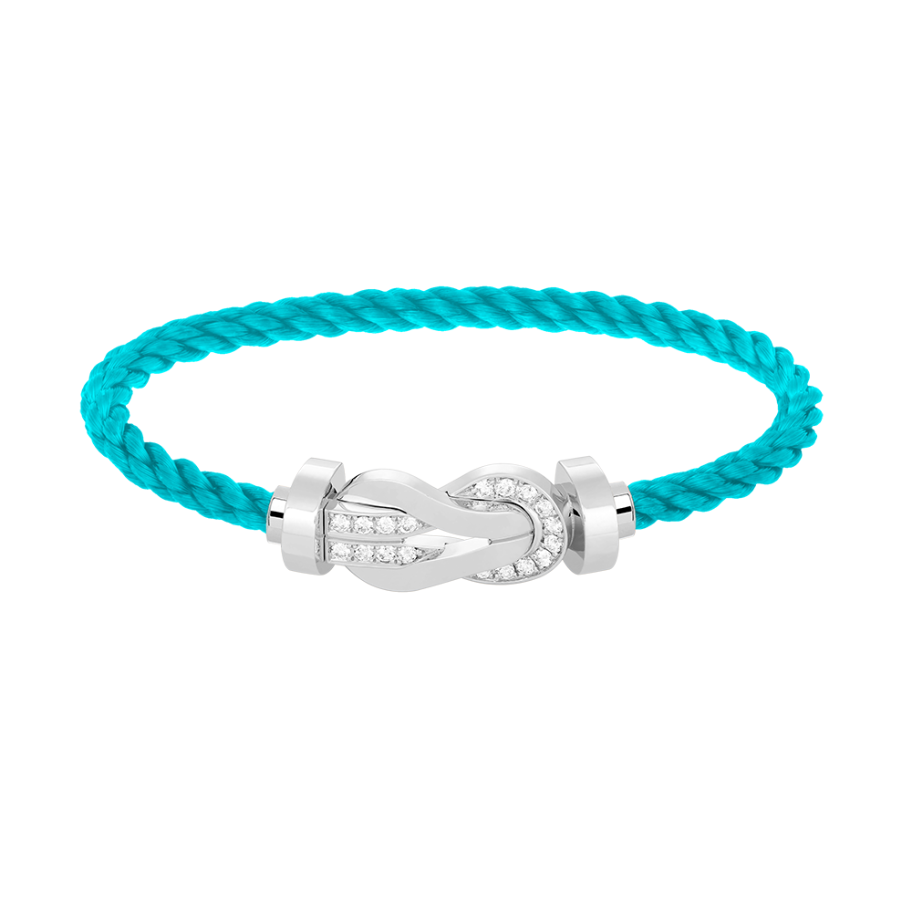 [Am jewelry]CHANCE LARGE 8 FIGURE BUCKLE HALF DIAMOND BRACELET SILVER