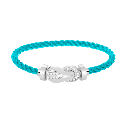 [Am jewelry]CHANCE LARGE 8 FIGURE BUCKLE HALF DIAMOND BRACELET SILVER