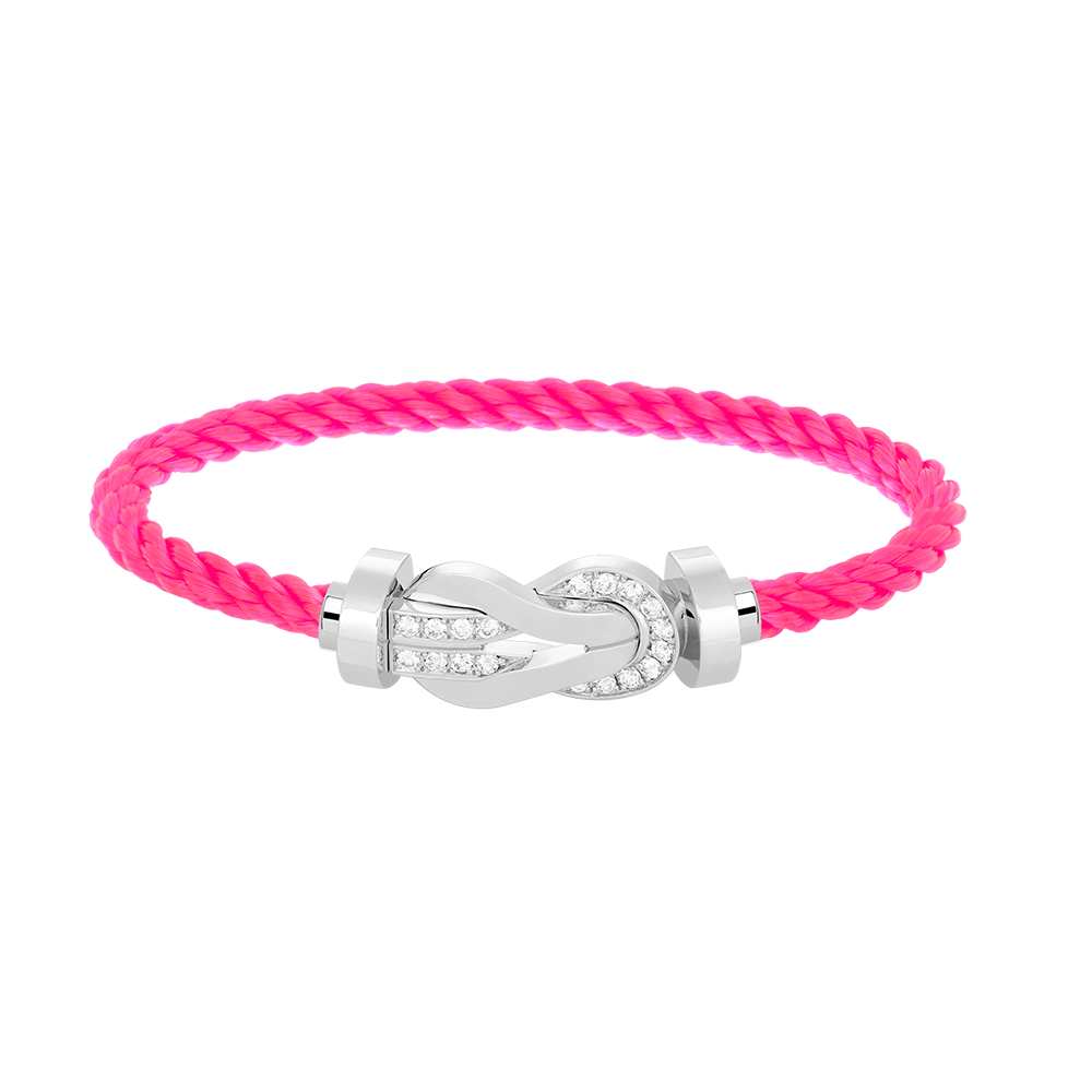 [Am jewelry]CHANCE LARGE 8 FIGURE BUCKLE HALF DIAMOND BRACELET SILVER