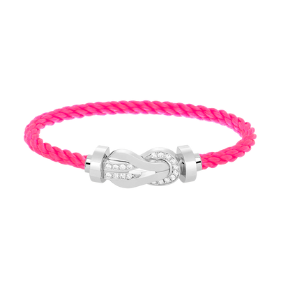 [Am jewelry]CHANCE LARGE 8 FIGURE BUCKLE HALF DIAMOND BRACELET SILVER