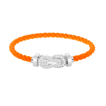 [Am jewelry]CHANCE LARGE 8 FIGURE BUCKLE HALF DIAMOND BRACELET SILVER