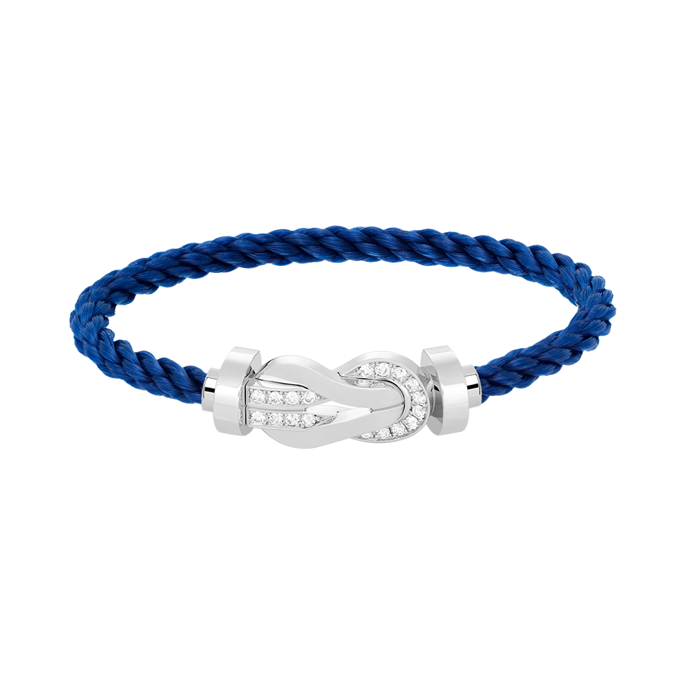 [Am jewelry]CHANCE LARGE 8 FIGURE BUCKLE HALF DIAMOND BRACELET SILVER