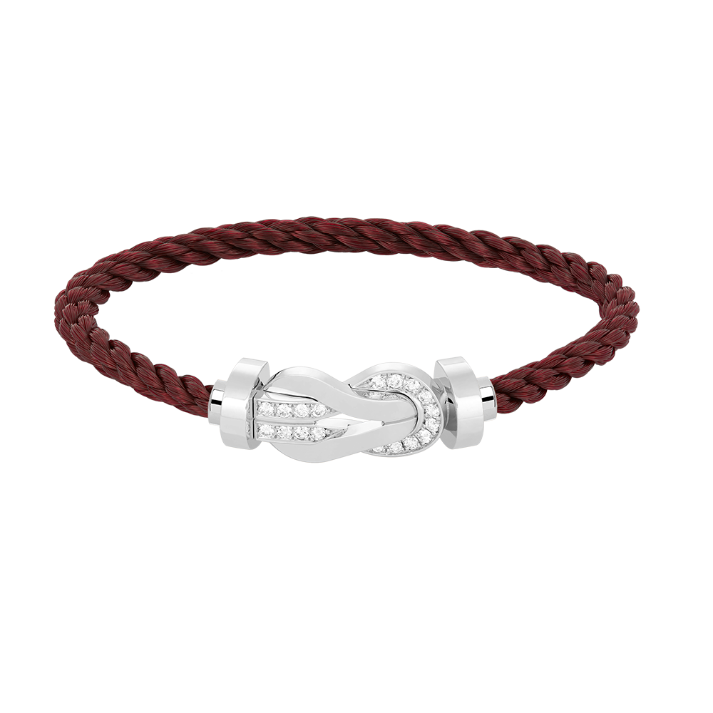 [Am jewelry]CHANCE LARGE 8 FIGURE BUCKLE HALF DIAMOND BRACELET SILVER