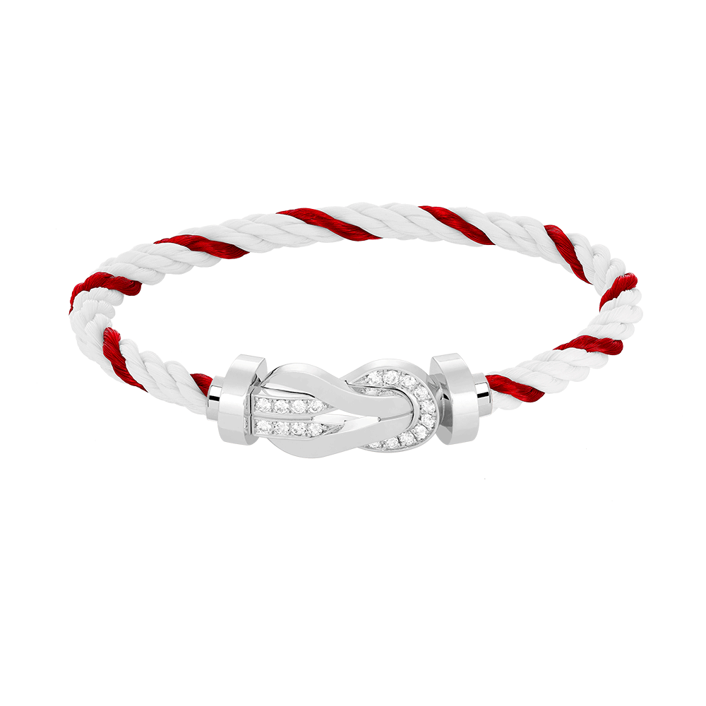 [Am jewelry]CHANCE LARGE 8 FIGURE BUCKLE HALF DIAMOND BRACELET SILVER