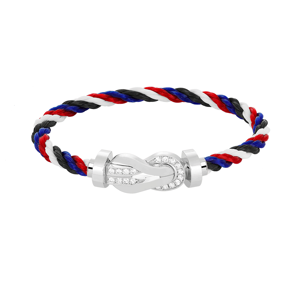 [Am jewelry]CHANCE LARGE 8 FIGURE BUCKLE HALF DIAMOND BRACELET SILVER