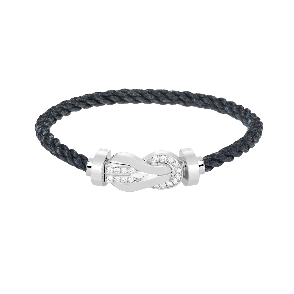[Am jewelry]CHANCE LARGE 8 FIGURE BUCKLE HALF DIAMOND BRACELET SILVER