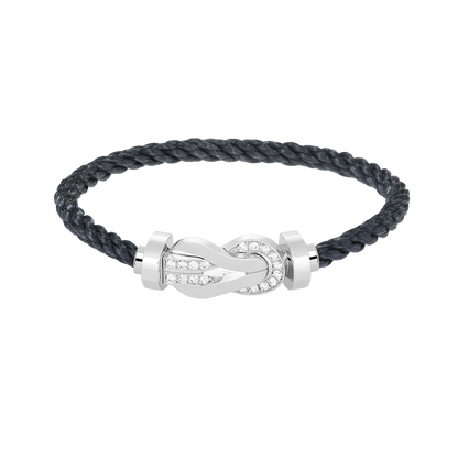 [Am jewelry]CHANCE LARGE 8 FIGURE BUCKLE HALF DIAMOND BRACELET SILVER