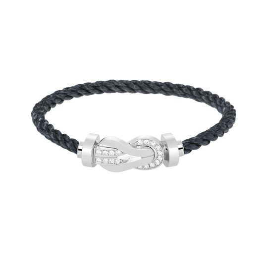[Am jewelry]CHANCE LARGE 8 FIGURE BUCKLE HALF DIAMOND BRACELET SILVER