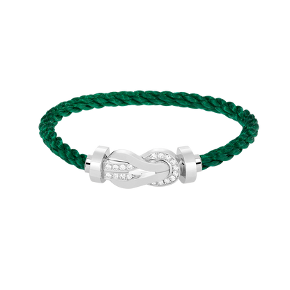 [Am jewelry]CHANCE LARGE 8 FIGURE BUCKLE HALF DIAMOND BRACELET SILVER