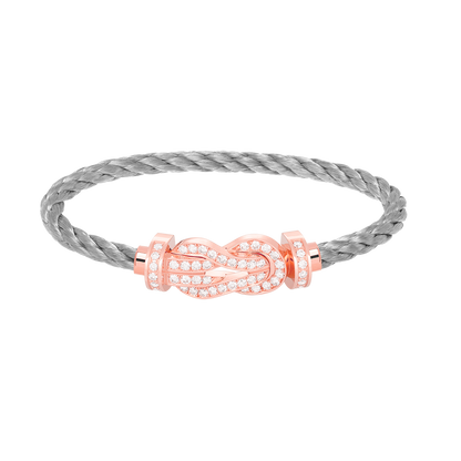 [Am jewelry]CHANCE LARGE 8 FIGURE BUCKLE FULL DIAMOND BRACELET ROSE GOLD