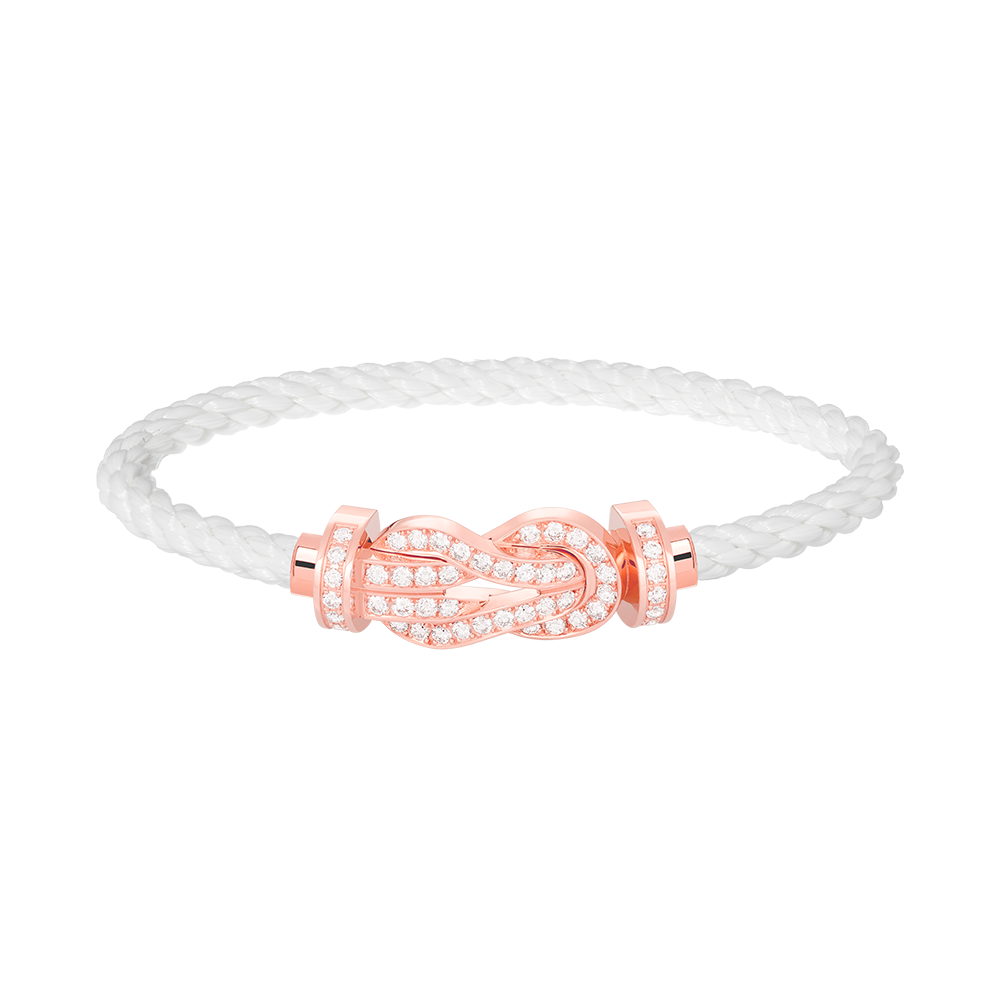 [Am jewelry]CHANCE LARGE 8 FIGURE BUCKLE FULL DIAMOND BRACELET ROSE GOLD