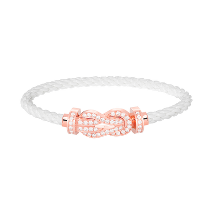 [Am jewelry]CHANCE LARGE 8 FIGURE BUCKLE FULL DIAMOND BRACELET ROSE GOLD