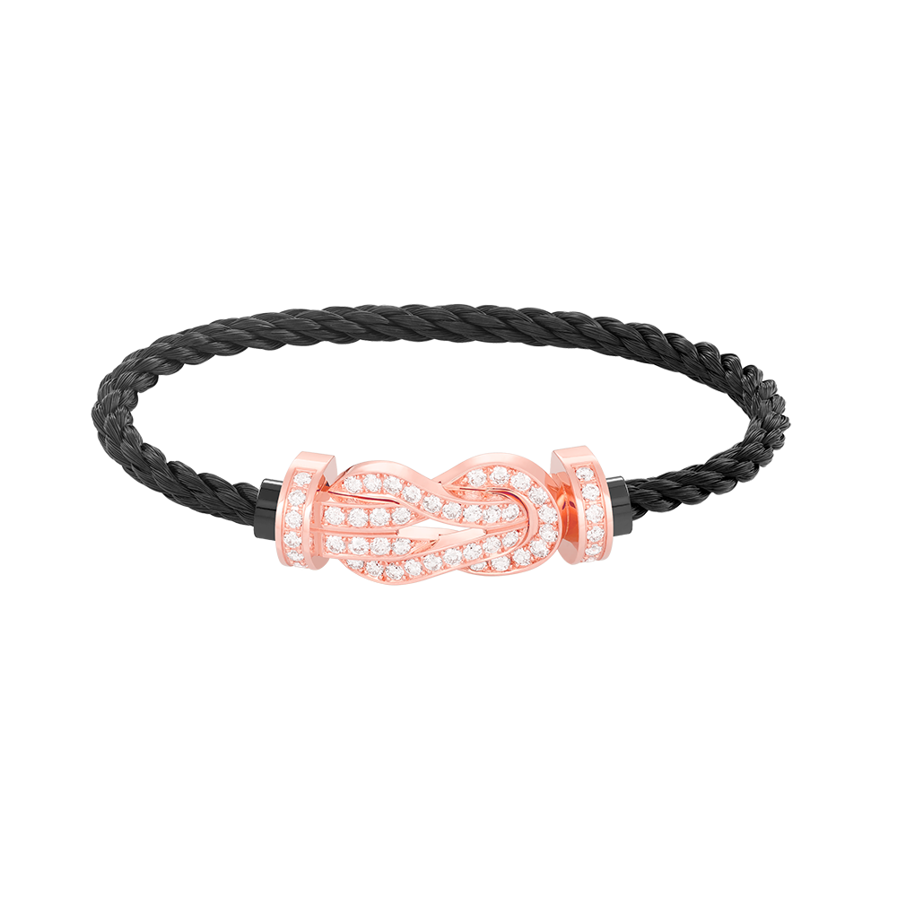 [Am jewelry]CHANCE LARGE 8 FIGURE BUCKLE FULL DIAMOND BRACELET ROSE GOLD