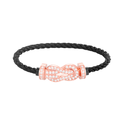 [Am jewelry]CHANCE LARGE 8 FIGURE BUCKLE FULL DIAMOND BRACELET ROSE GOLD