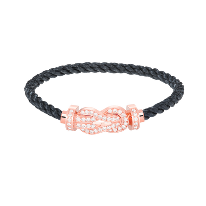 [Am jewelry]CHANCE LARGE 8 FIGURE BUCKLE FULL DIAMOND BRACELET ROSE GOLD