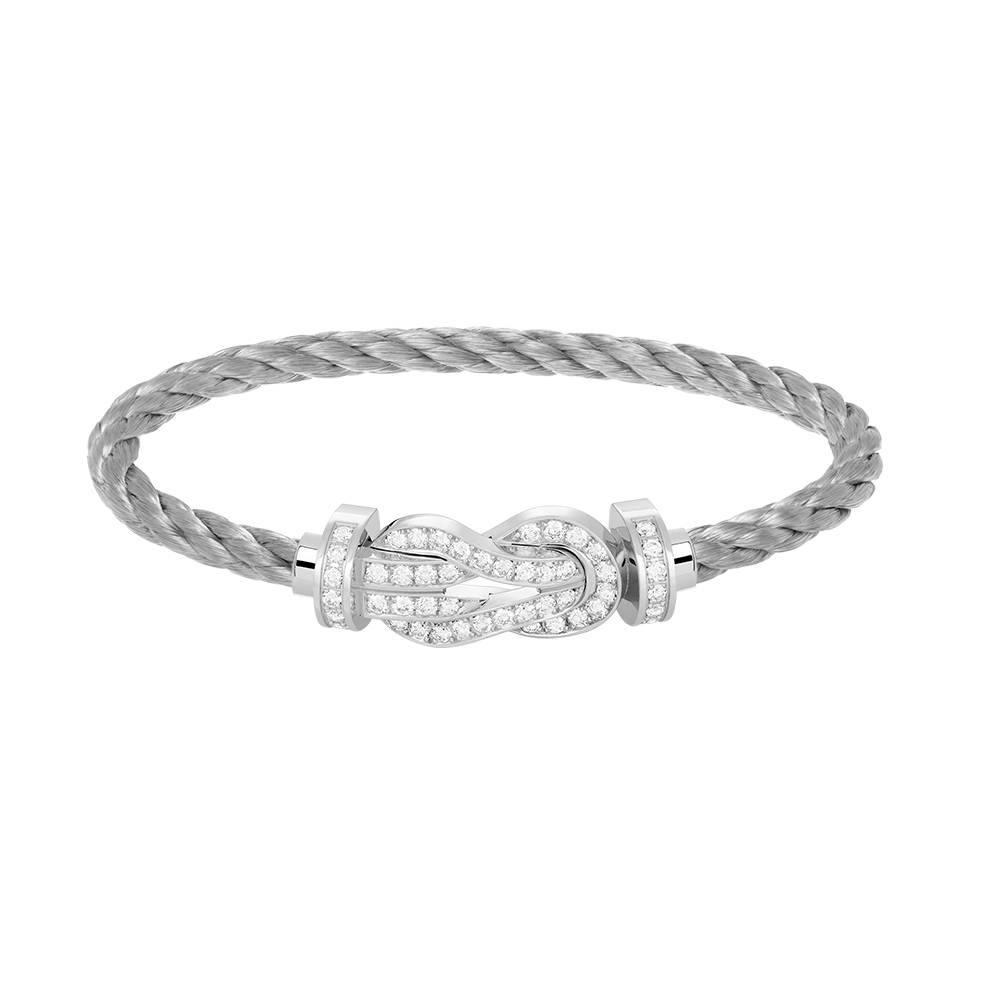 [Am jewelry]CHANCE LARGE 8 FIGURE BUCKLE FULL DIAMOND BRACELET SILVER
