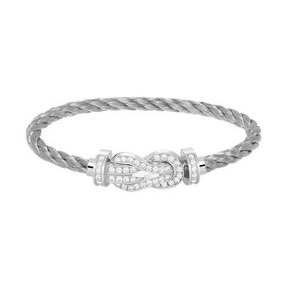 [Am jewelry]CHANCE LARGE 8 FIGURE BUCKLE FULL DIAMOND BRACELET SILVER